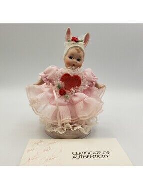 Marie Osmond Dolls LL Knickerbocker  Some Bunny Loves You  Porcelain Stand COA